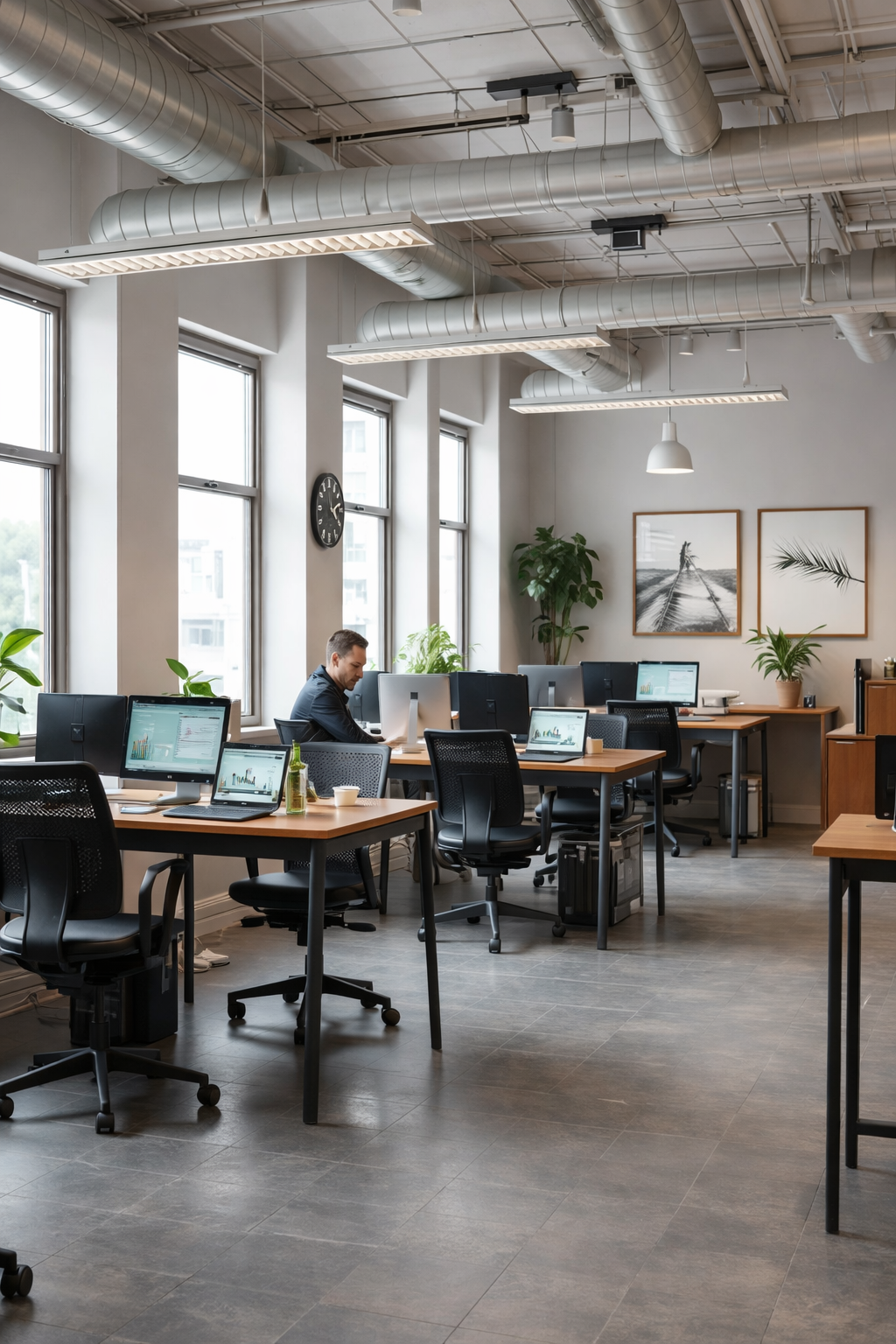 Large office with desks
